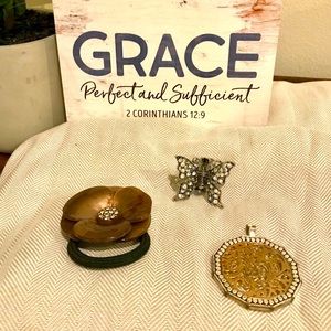 Pendant, Butterfly hair clip, and Flower hair band